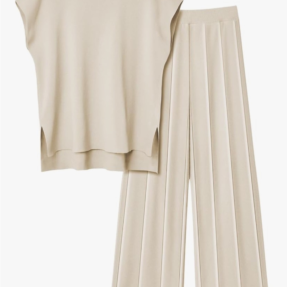 Chic Beige Wide-Leg Pants